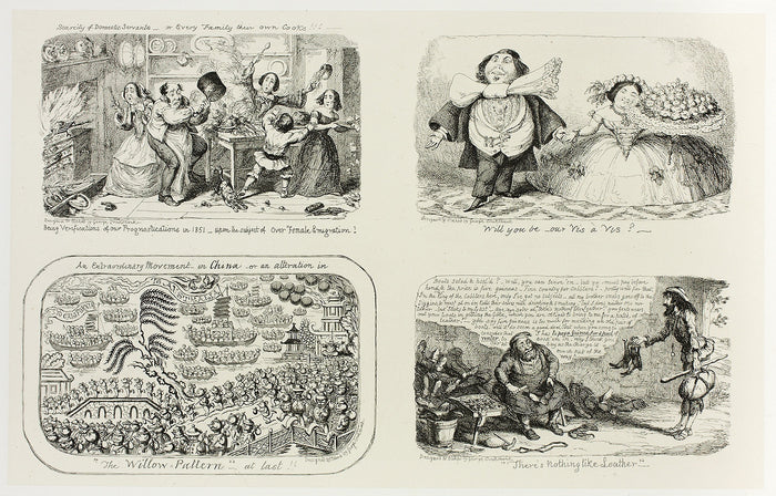 Scarcity of Domestic Services, or Every Family Their Own Cooks!!! from George Cruikshank's Steel Etchings to The Comic Almanacks: 1835-1853 (top left): George Cruikshank (English, 1792-1878),16x12