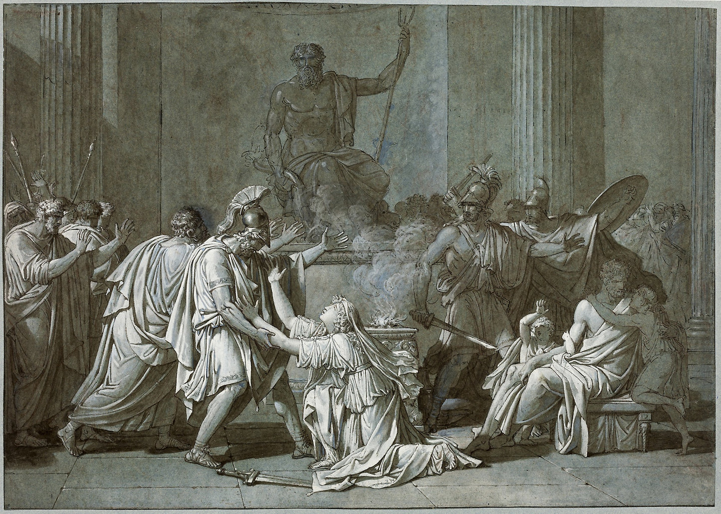 Cléombrote and Léonidas -  Baron François-Xavier Fabre,  Poster Print Wall Art