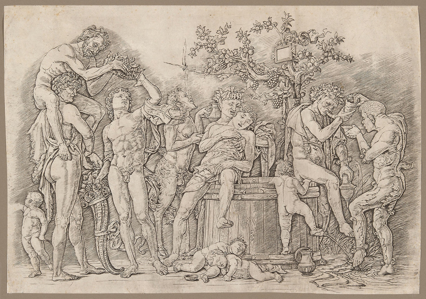 Bacchanal with a Wine Vat -  Andrea Mantegna,  Poster Print Wall Art