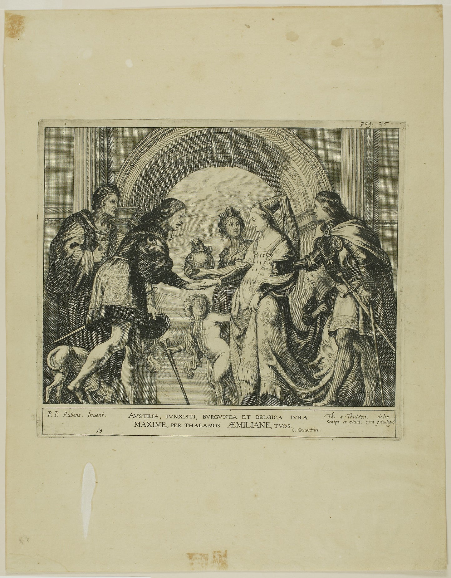 The Marriage of Maximilian of Austria with Mary of Burgundy -  Theodoor van Thulden (Dutch, 1606-1669),  Poster Print Wall Art