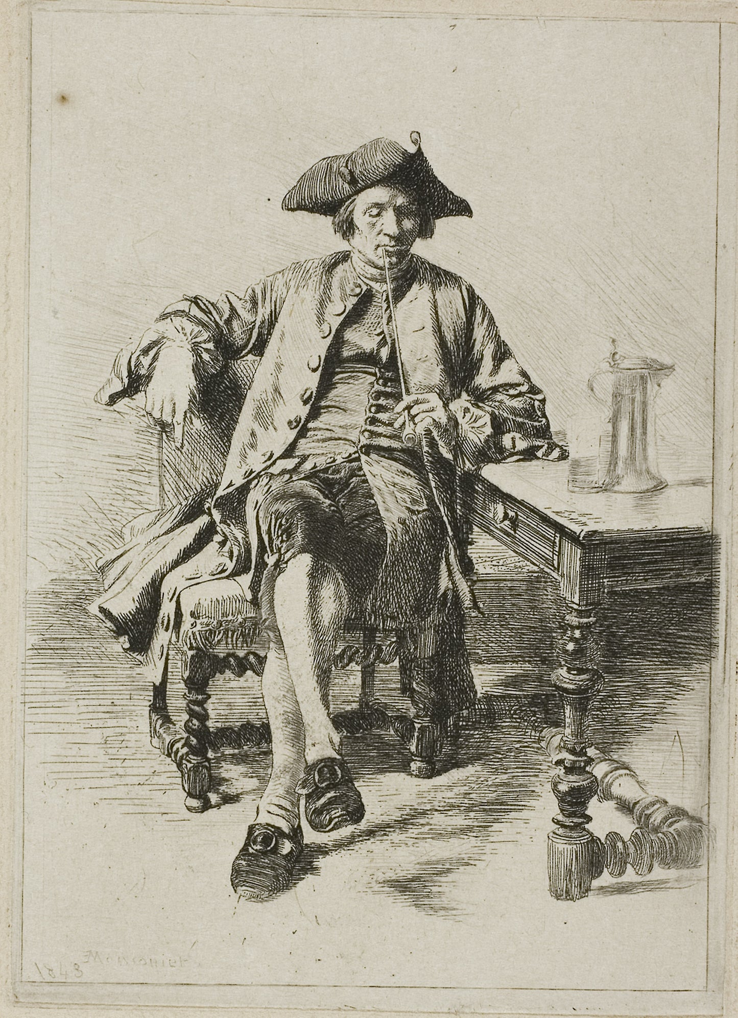 The Grand Smoker -  Jean Louis Ernest Meissonier,  Poster Print Wall Art