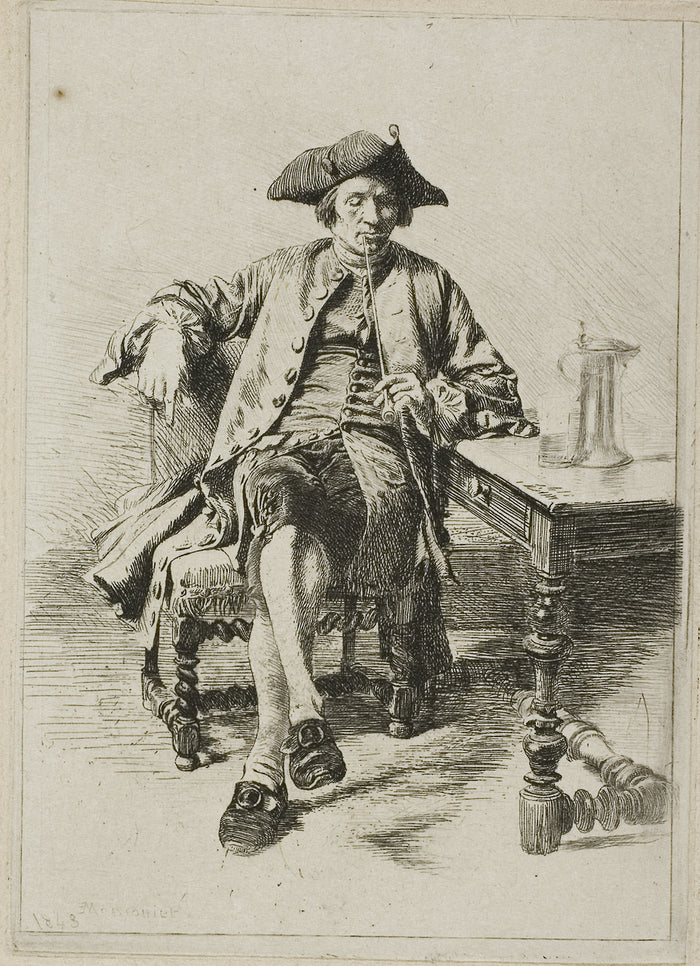 The Grand Smoker: Jean Louis Ernest Meissonier,16x12