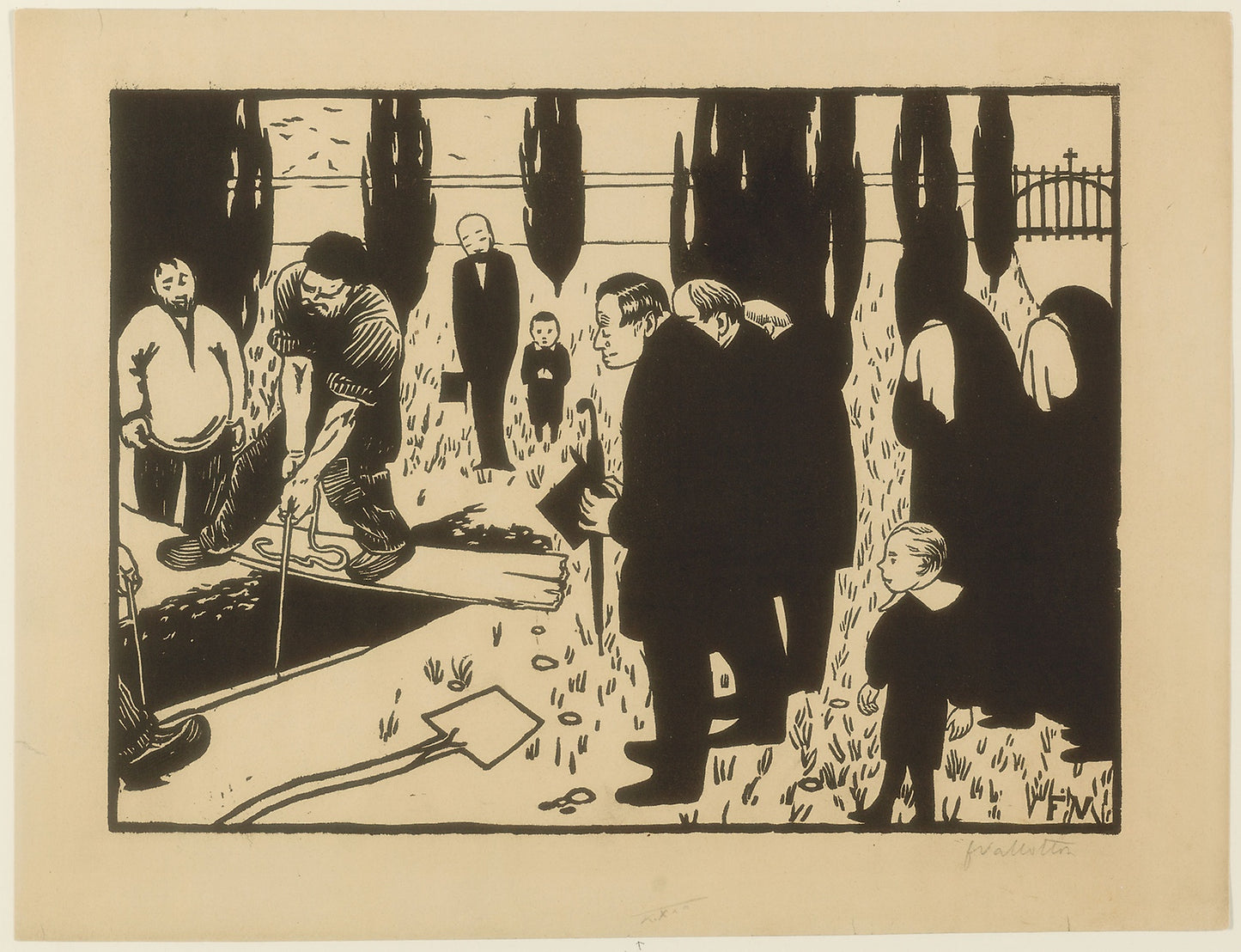 The Funeral: Félix Edouard Vallotton,16x12"(A3) Poster