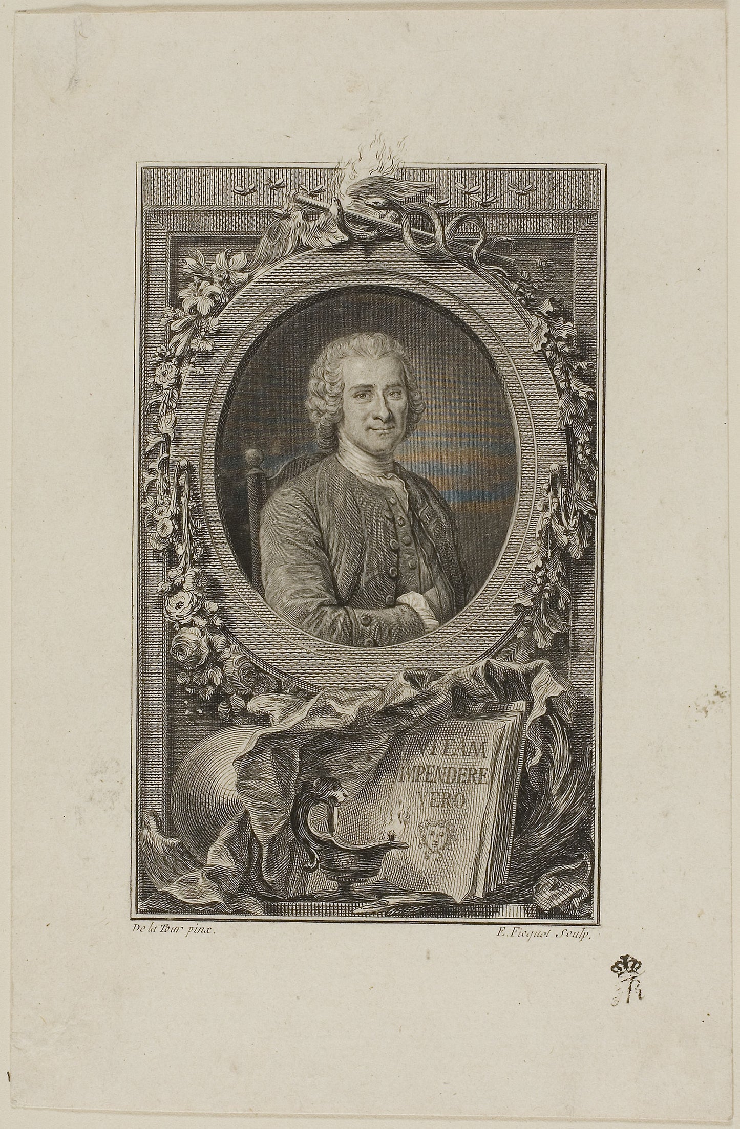 Jean Jacques Rousseau -  Etienne Ficquet (French, 1719-1794),  Poster Print Wall Art