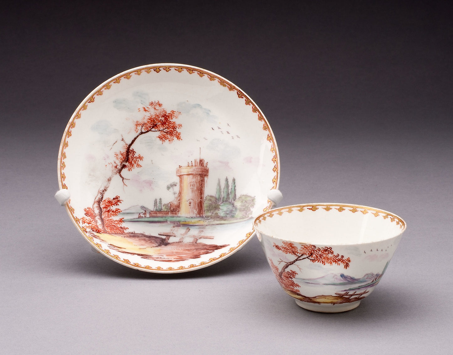 Tea Bowl and Saucer -  Chelsea Porcelain Manufactory,  Poster Print Wall Art