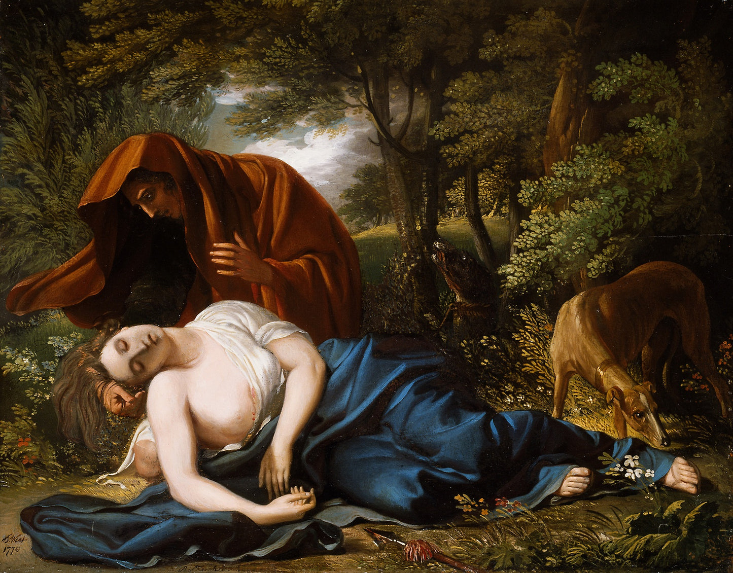 The Death of Procris -  Benjamin West,  Poster Print Wall Art