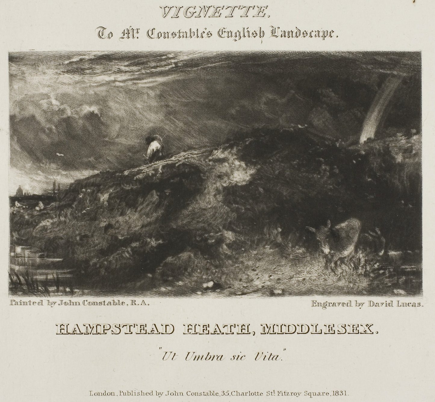 Hampstead Heath, Middlesex -  after David Lucas,  Poster Print Wall Art
