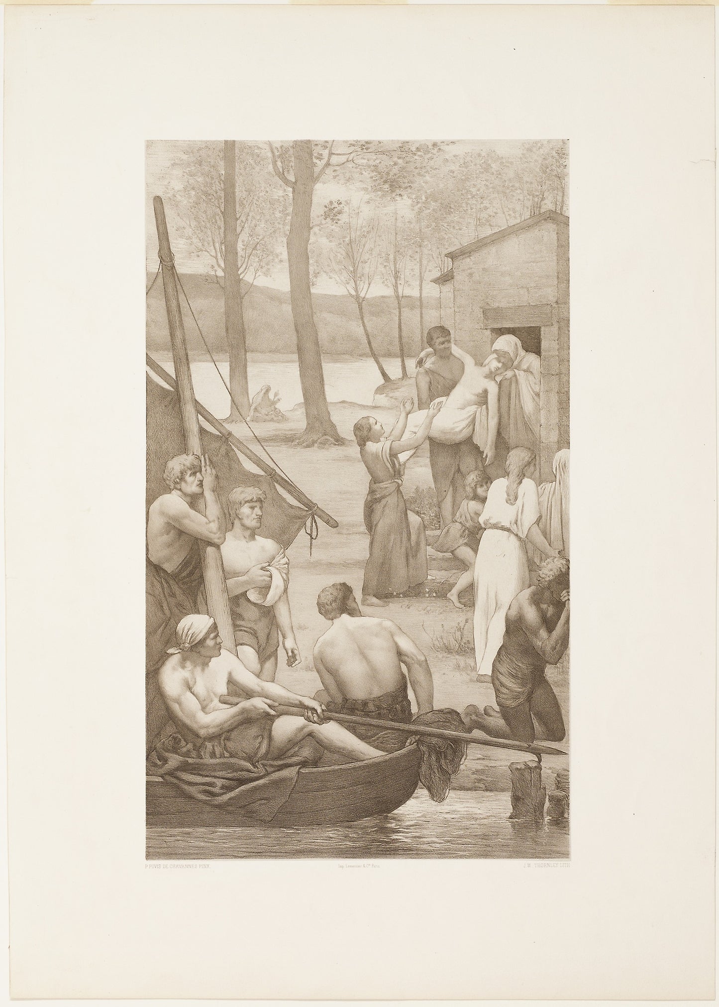 Pastoral Life of Saint Geneviève (left panel) -  Georges-William Thornley (French, 1857-1935),  Poster Print Wall Art