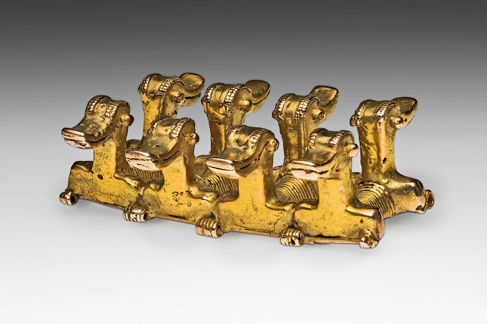 Pendant in the Form of Four Double-Headed Figures with Long Beaks, Possibly Ducks: Coclé,16x12