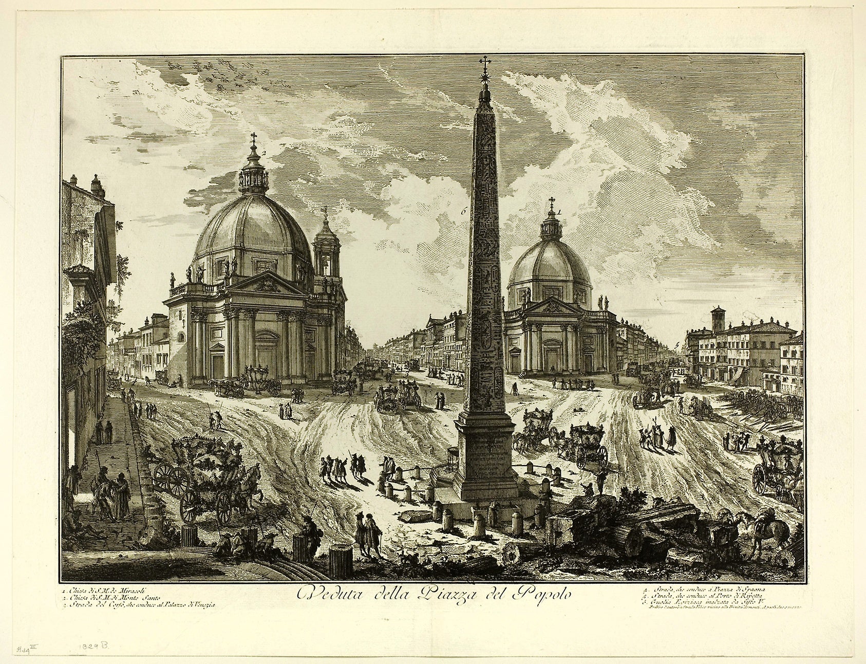 View of the Piazza del Popolo, from Views of Rome: Giovanni Battista Piranesi,16x12"(A3) Poster