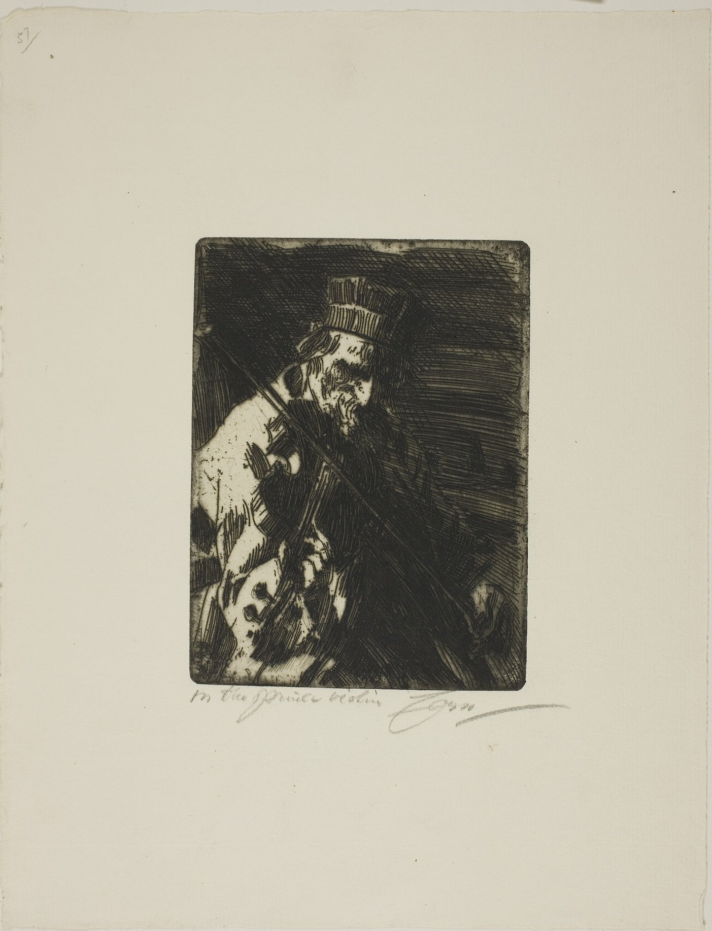 Village Violinist -  Anders Zorn,  Poster Print Wall Art