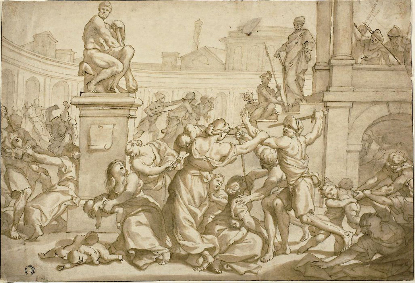 Massacre of the Innocents -  Studio of Domenico Piola,  Poster Print Wall Art