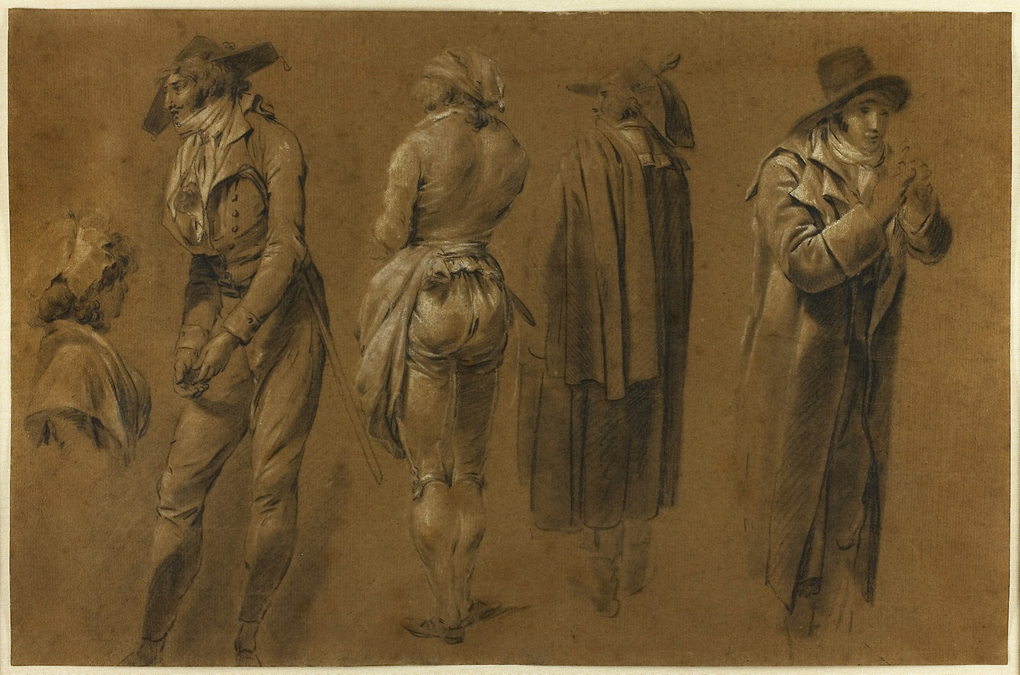 Study for The Speculators at the Palais Royal -  Louis Léopold Boilly,  Poster Print Wall Art
