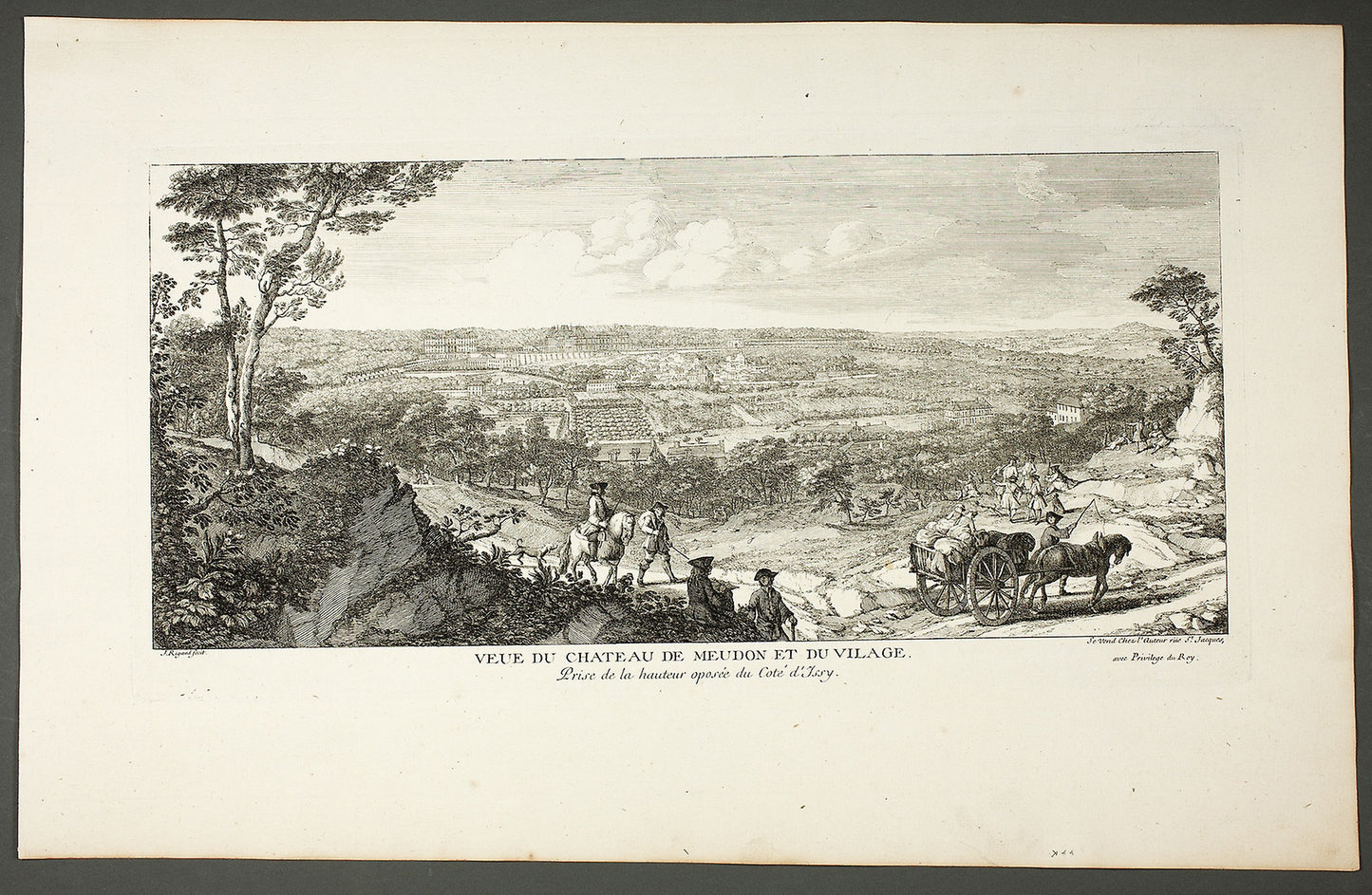 View of Meudon Palace and Village -  Jacques Rigaud,  Poster Print Wall Art