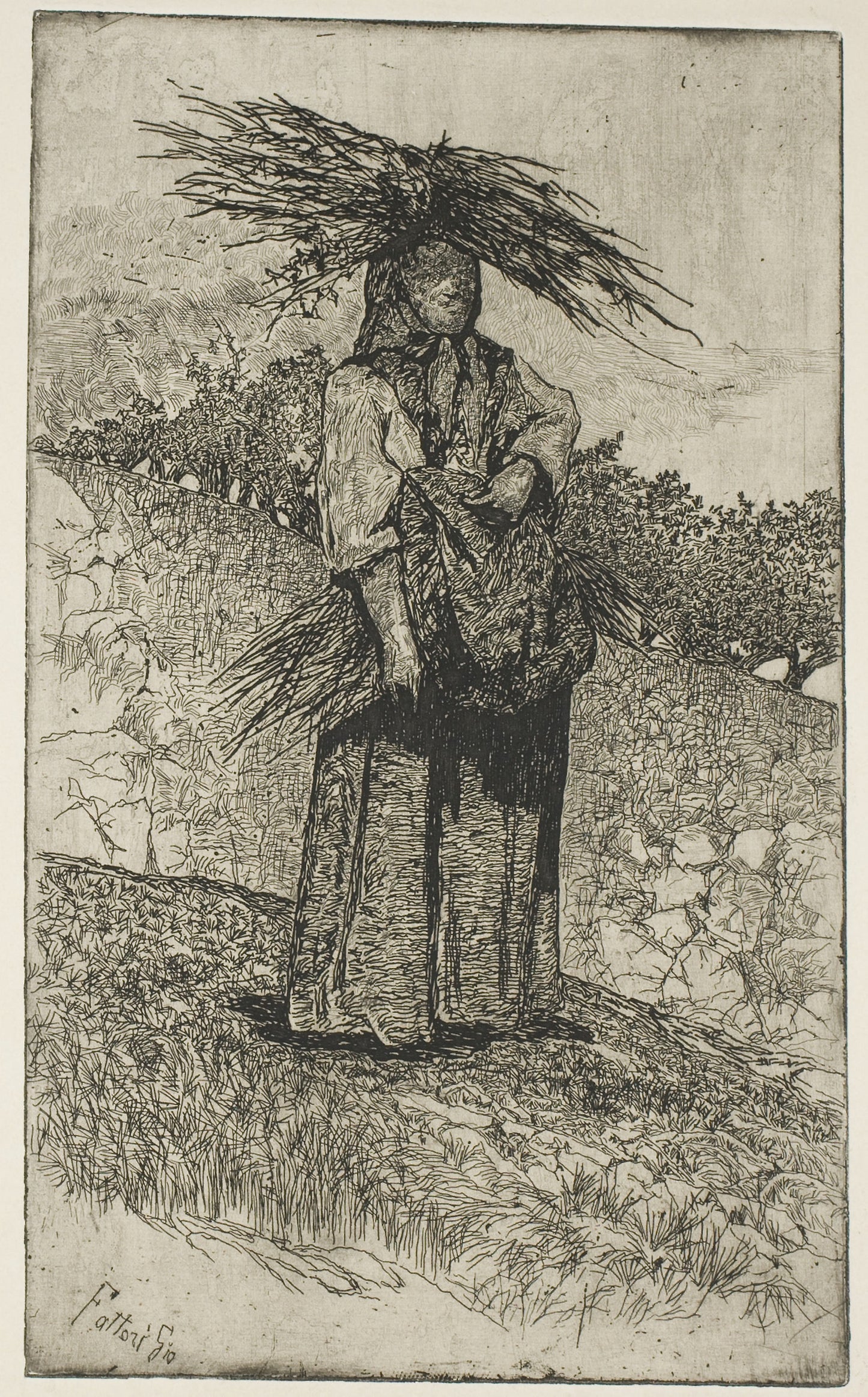 Boscaiola -  Giovanni Fattori,  Poster Print Wall Art