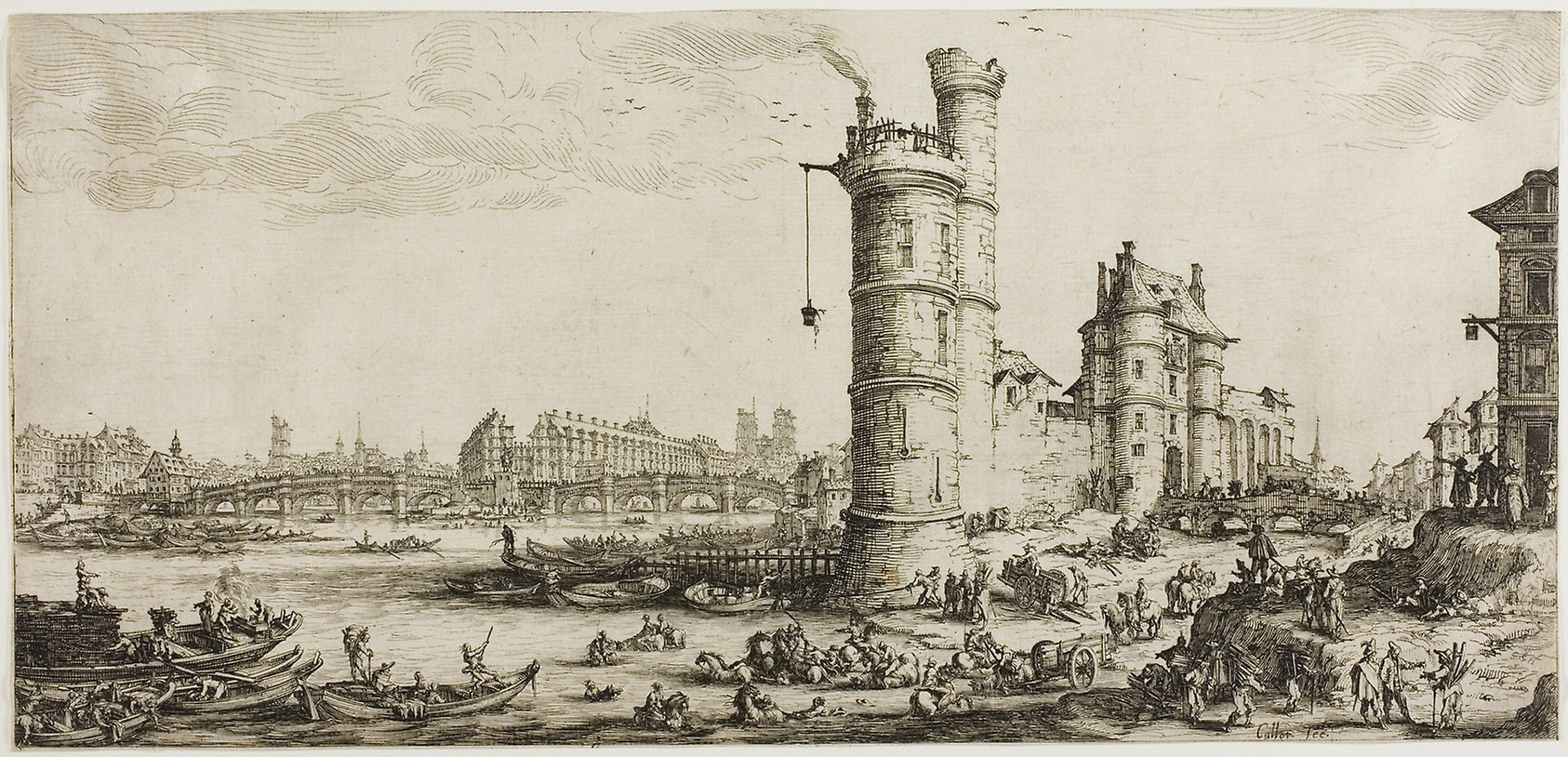 View of the Pont Neuf: Jacques Callot,16x12"(A3) Poster