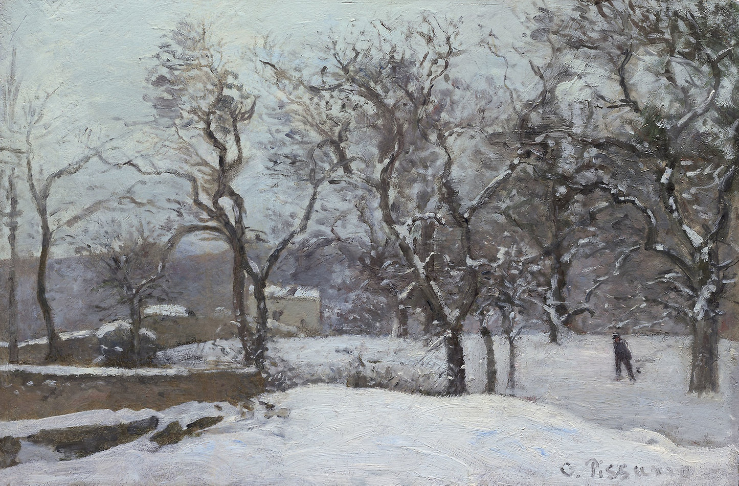 Snow at Louveciennes -  Camille Pissarro,  Poster Print Wall Art
