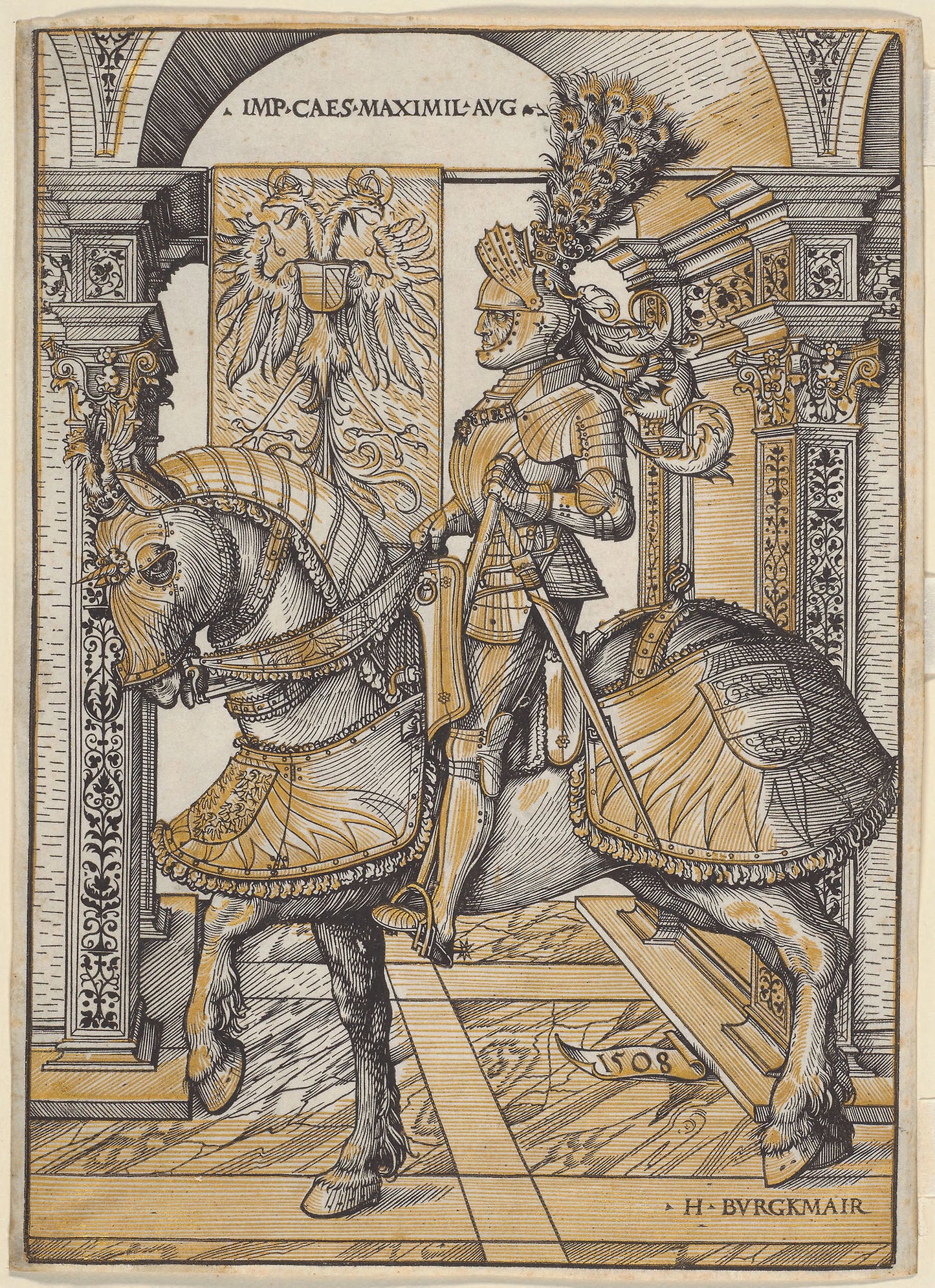 Equestrian Portrait of the Emperor Maximilian I -  Hans Burgkmair the Elder,  Poster Print Wall Art
