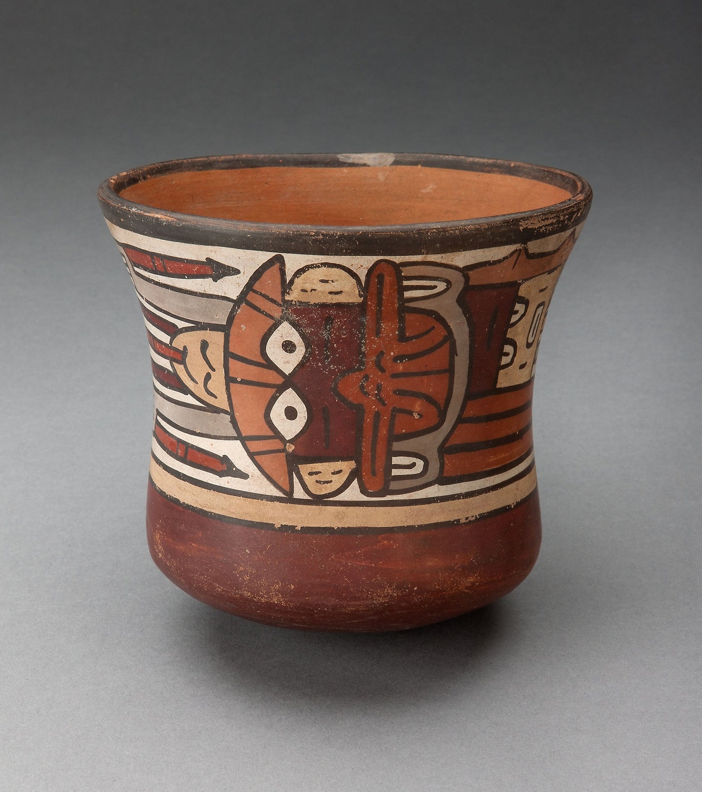 Short Beaker Depicting Costumed Ritual Performer -  Nazca,  Poster Print Wall Art