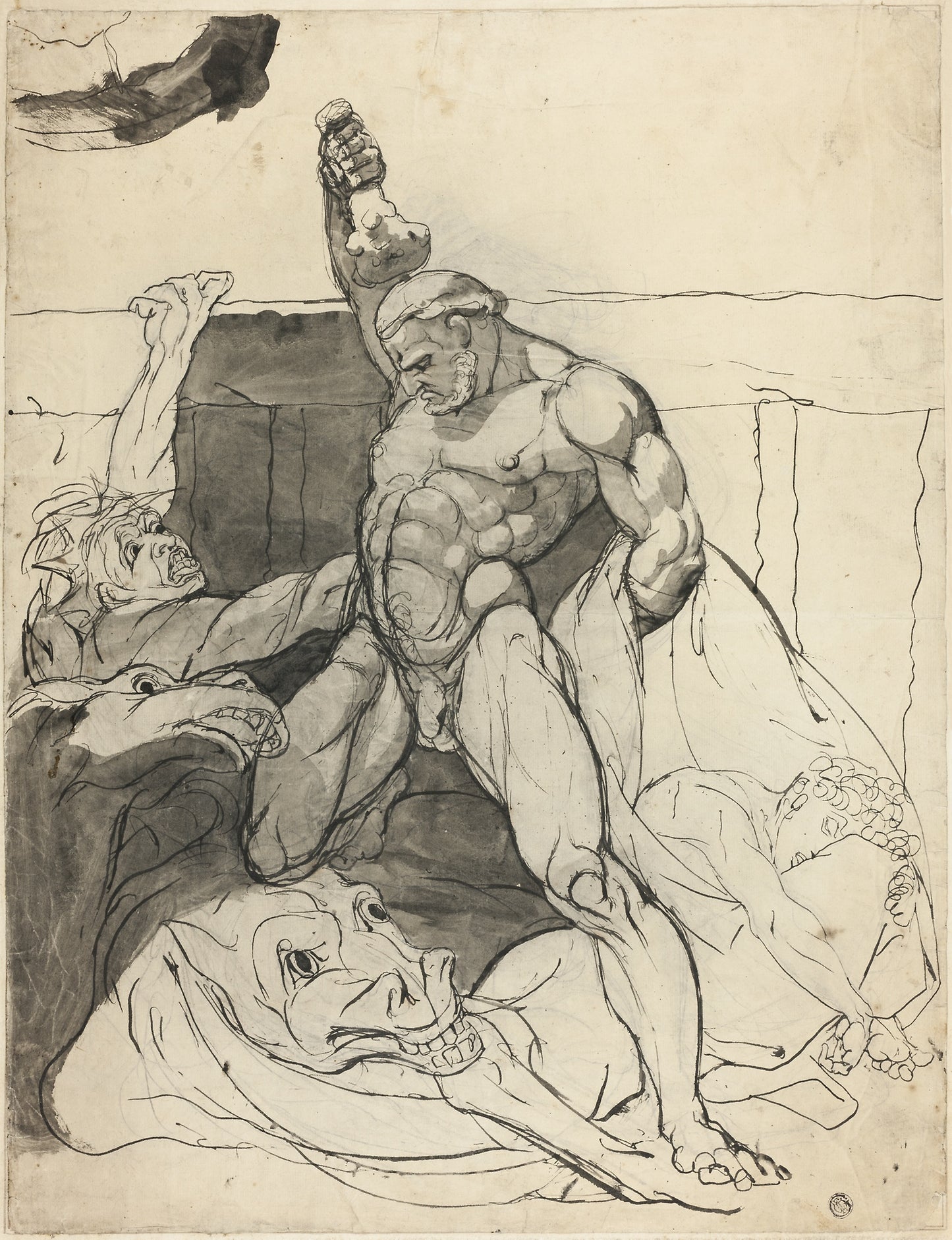 Hercules Killing the Mares of Diomedes -  Henry Fuseli,  Poster Print Wall Art