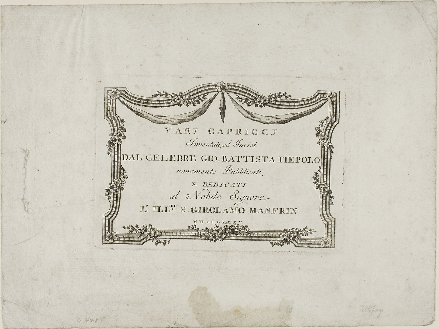 Frontispiece from Capricci -  Giambattista Tiepolo,  Poster Print Wall Art