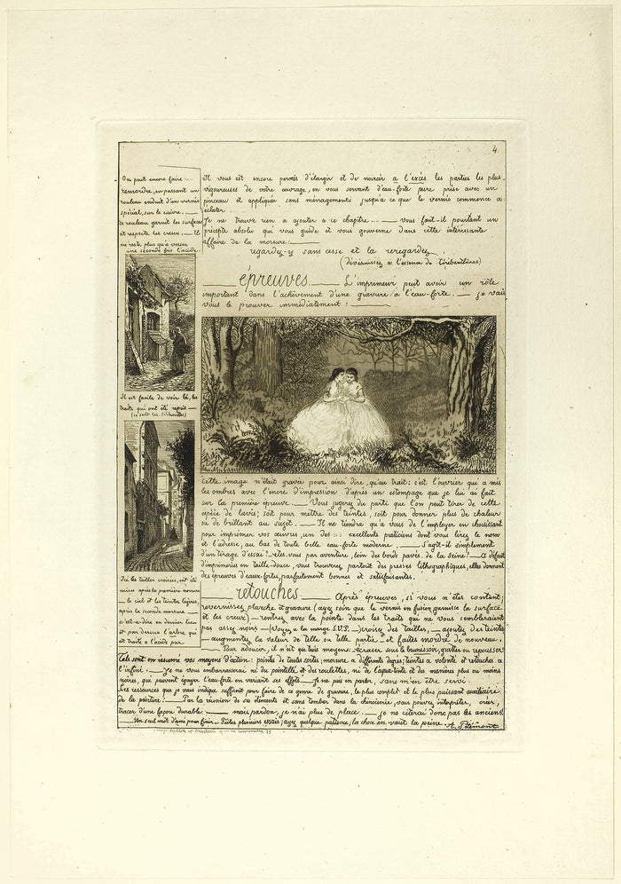 Page Four, from Letter on the Elements of Etching: Adolphe Martial Potémont (French, 1828-1883),16x12