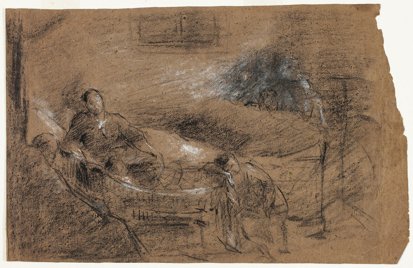 Deathbed Scene -  Jean Baptiste Carpeaux,  Poster Print Wall Art