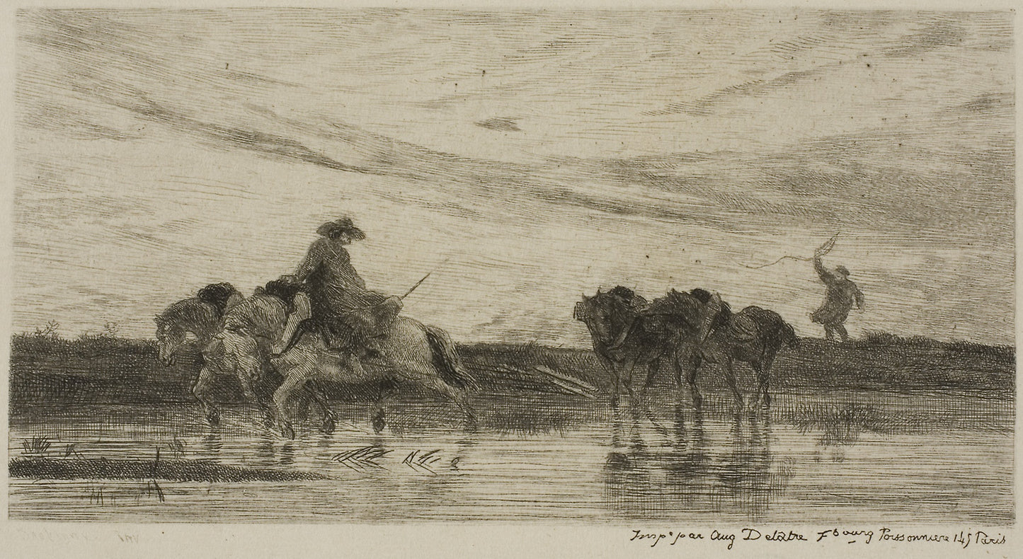 The Dray Horses -  Charles François Daubigny,  Poster Print Wall Art