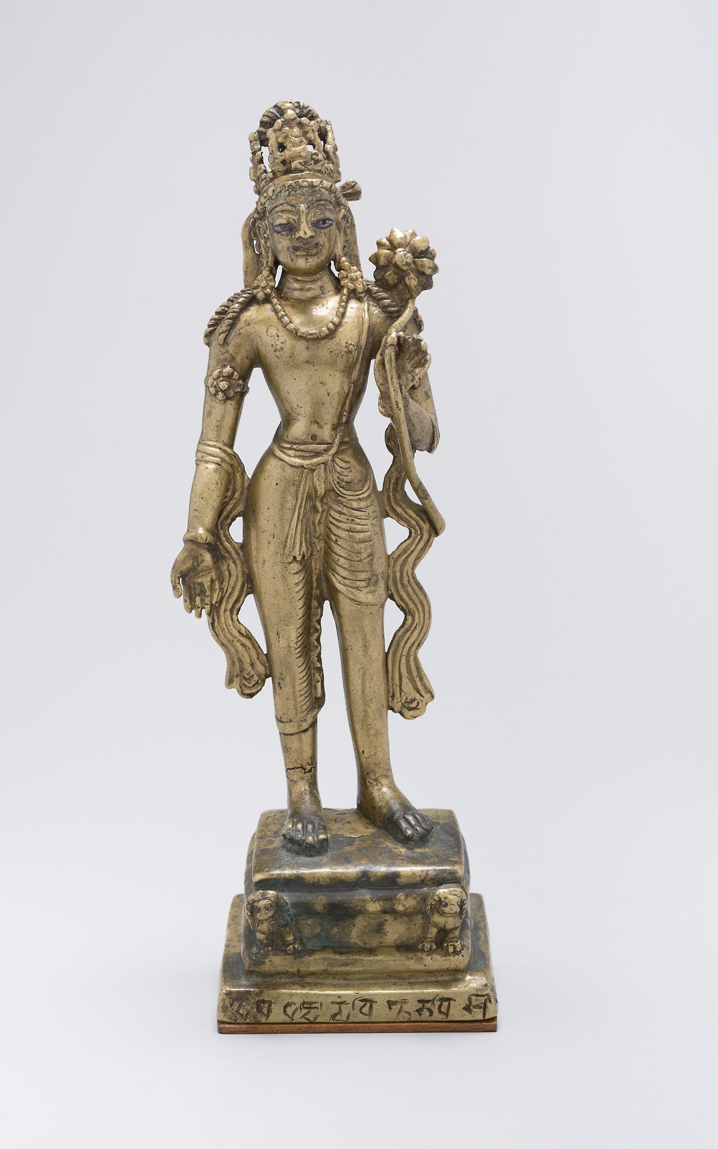 Standing Bodhisattva Avalokiteshvara Holding a Lotus Flower -  Pakistan,  Poster Print Wall Art