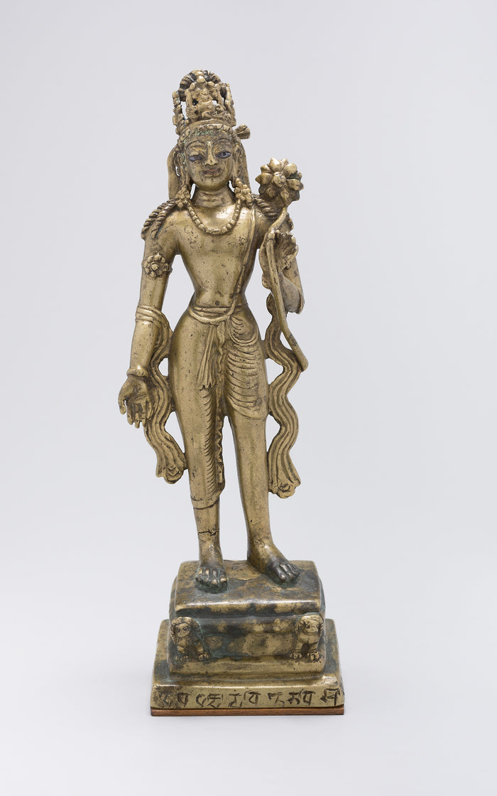 Standing Bodhisattva Avalokiteshvara Holding a Lotus Flower: Pakistan,16x12
