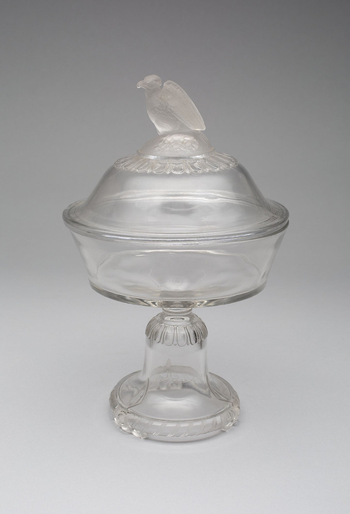 Old Abe/Frosted Eagle pattern covered compote on pedestal: Attributed to Crystal Glass Company, Poster Print Wall Art
