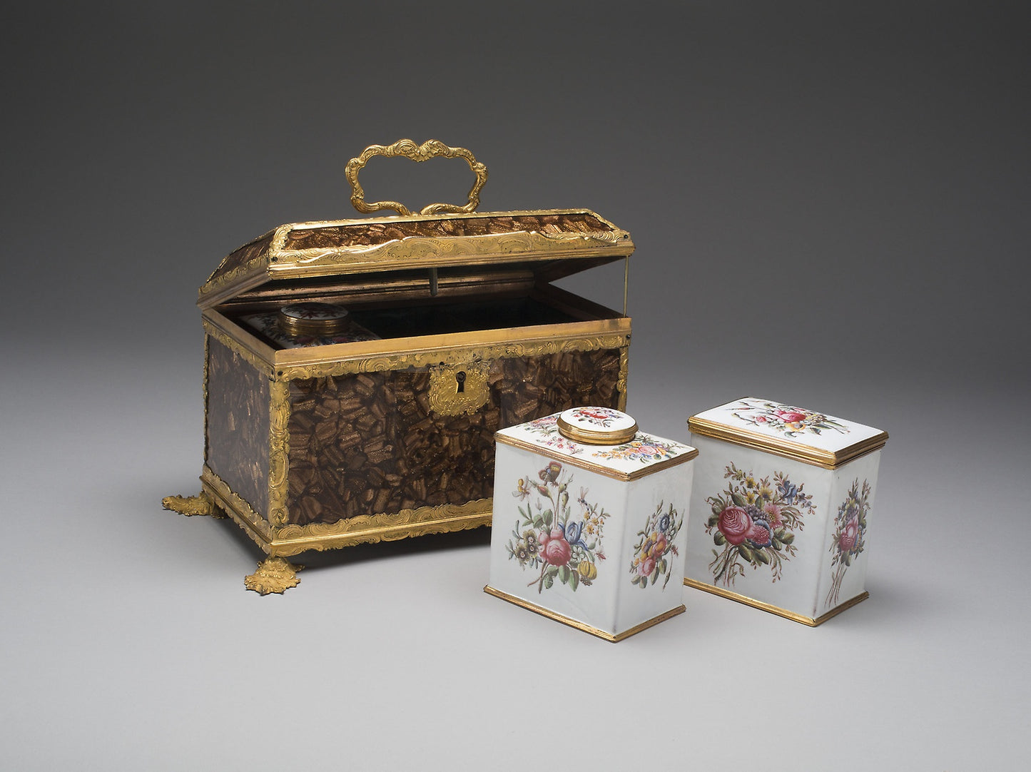 Casket Containing a Sugar Box and two Tea Caddies -  England, Birmingham,  Poster Print Wall Art