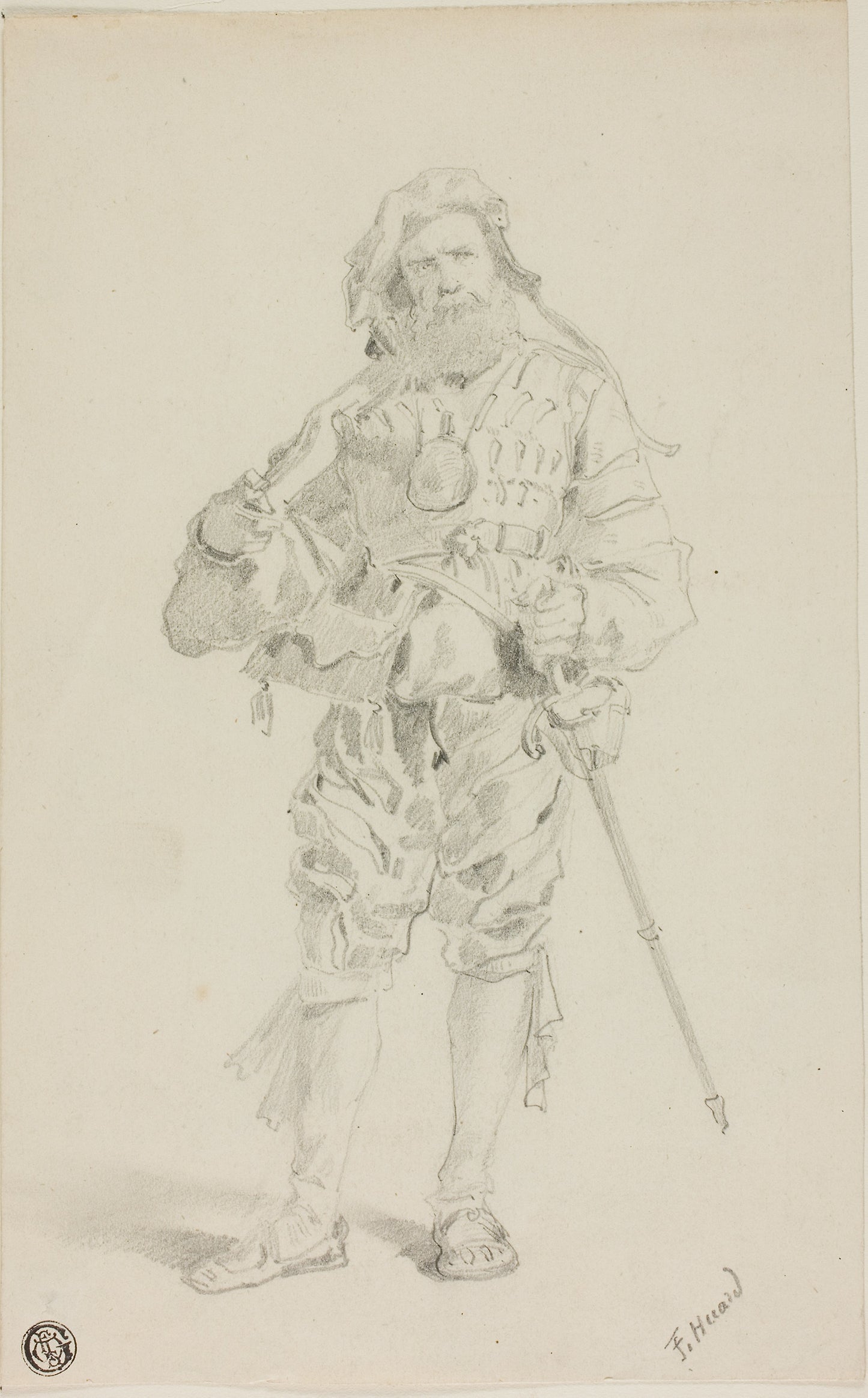 Armed Soldier (recto); Fragment of an Armed Soldier (verso) -  François Huard,  Poster Print Wall Art