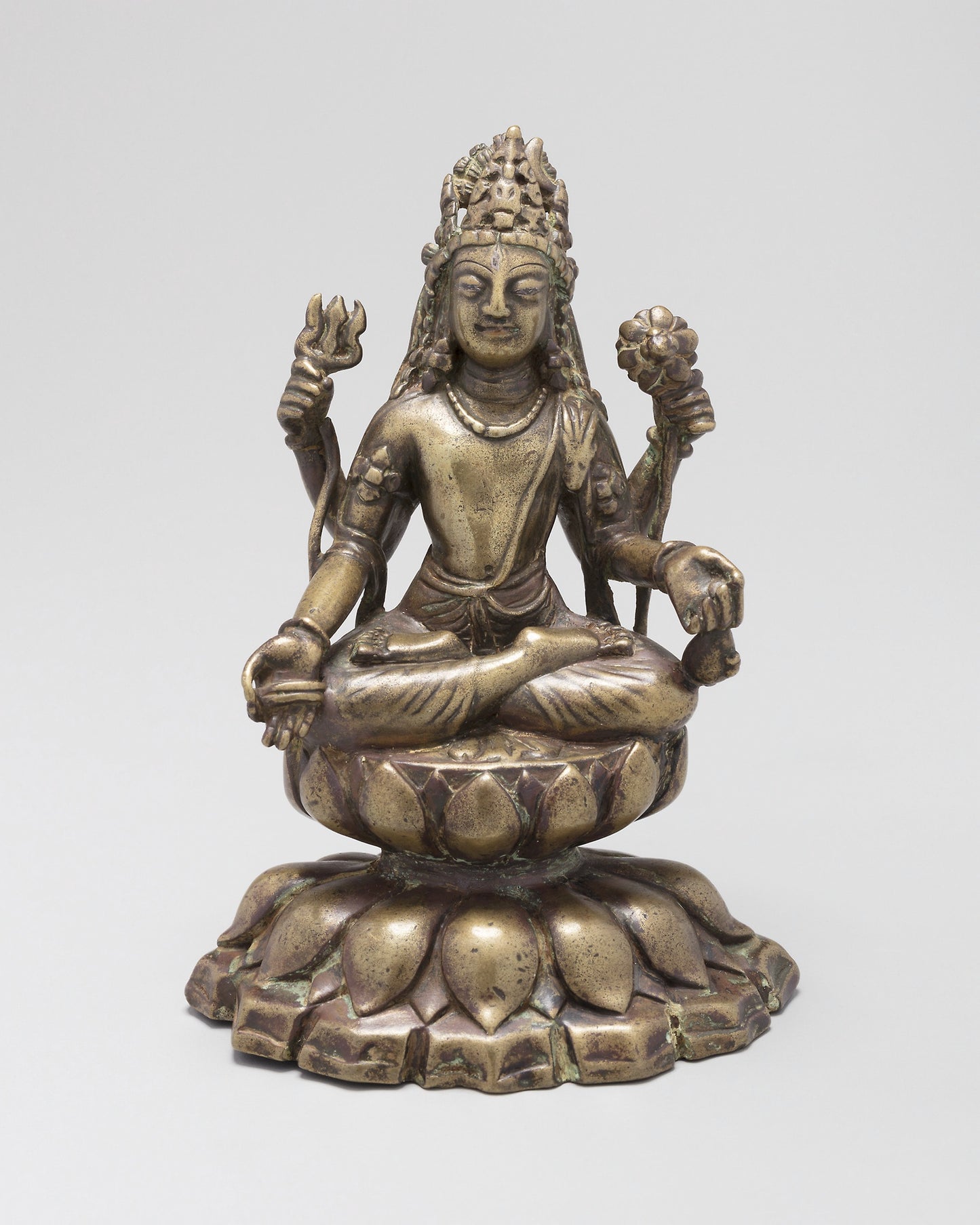 Four-Armed Bodhisattva Avalokiteshvara Seated in Lotus Position (Padmasana) -  Pakistan,  Poster Print Wall Art