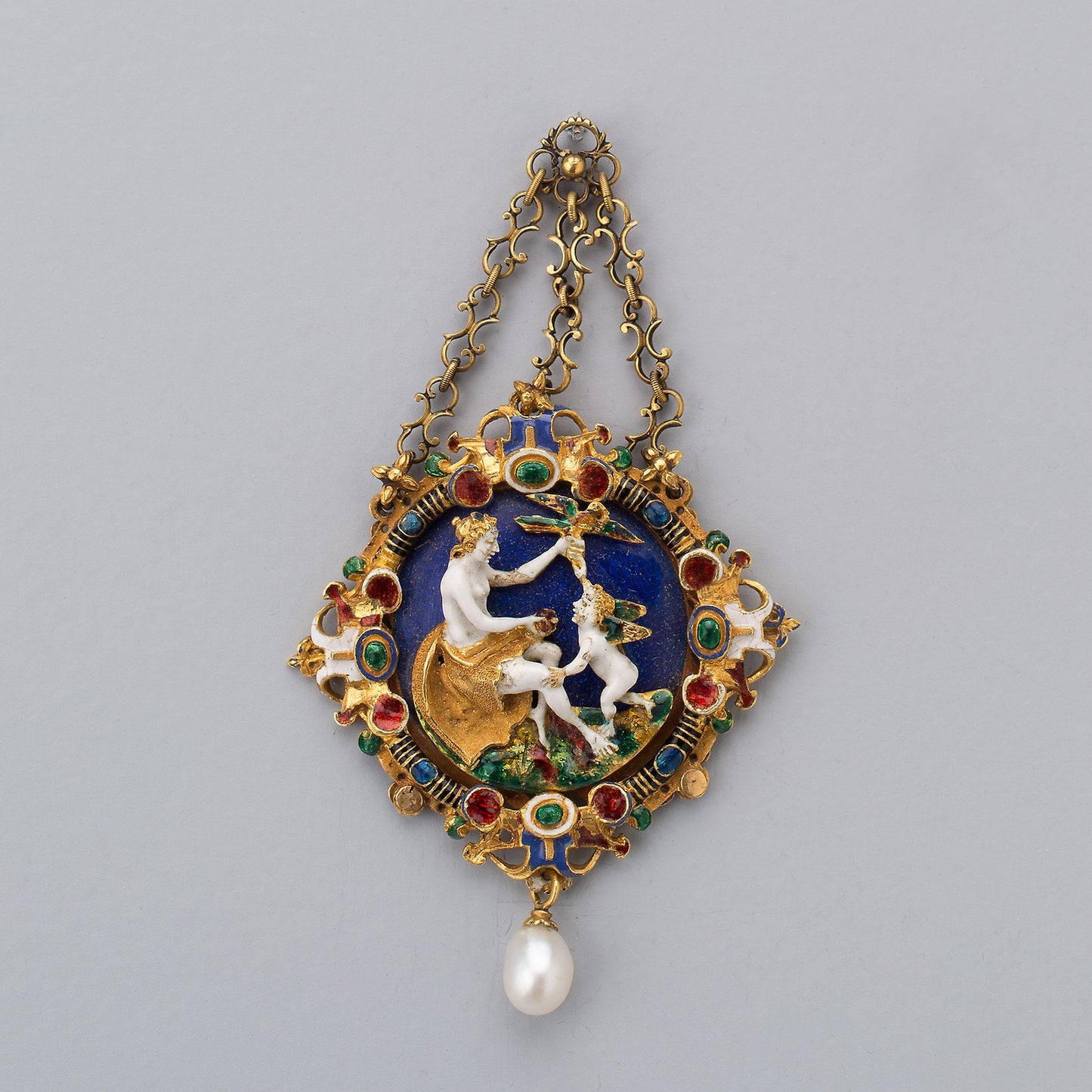 Pendant with Venus and Cupid -  Northern European,  Poster Print Wall Art