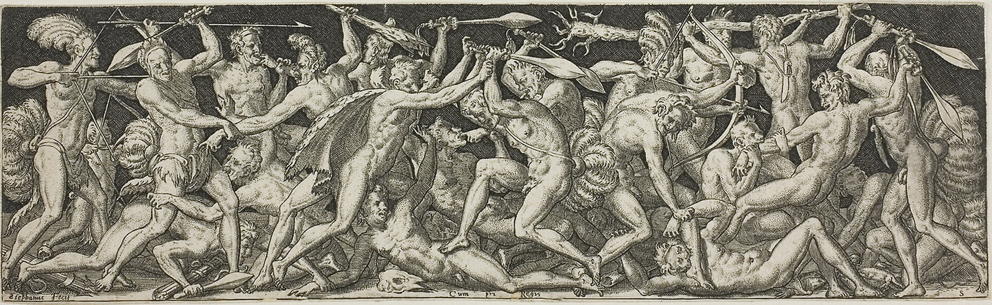 Combats and Triumphs -  Battle of the Naked Men -  Etienne Delaune,  Poster Print Wall Art