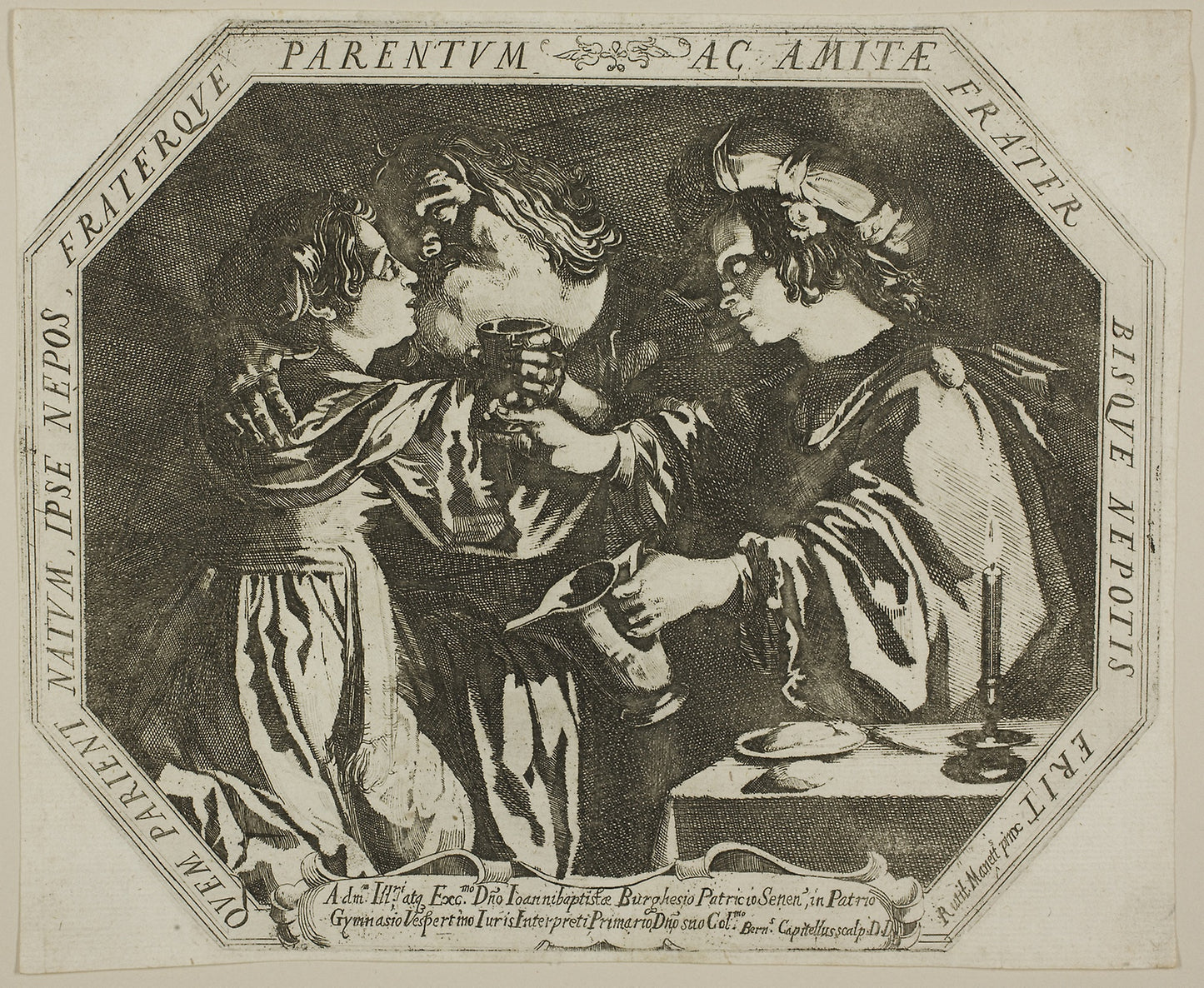 Lot and His Daughters -  Bernardino Capitelli (Italian, 1589-1639),  Poster Print Wall Art