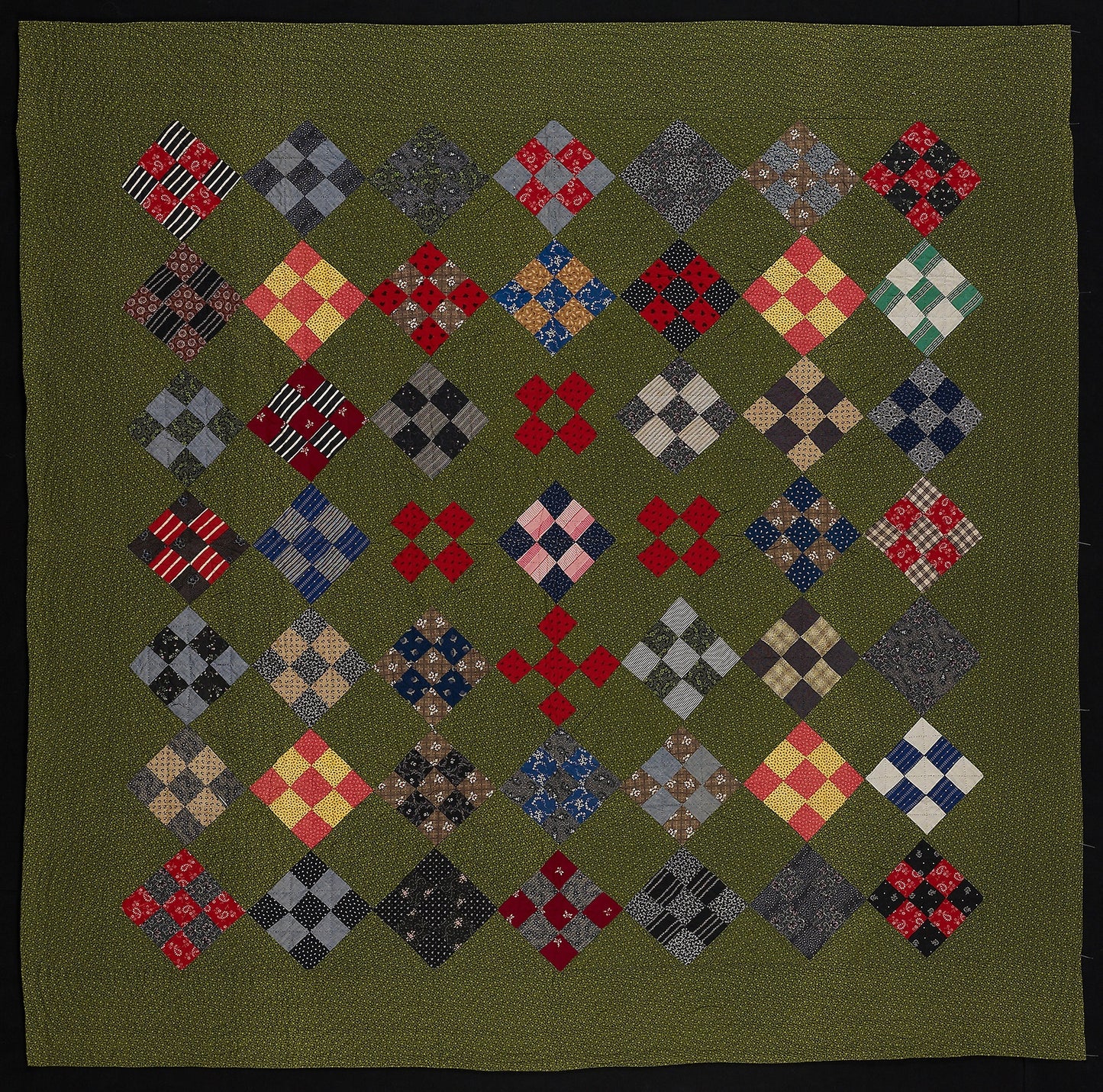 Bedcover ("Nine Patch" Quilt) -  United States,  Poster Print Wall Art