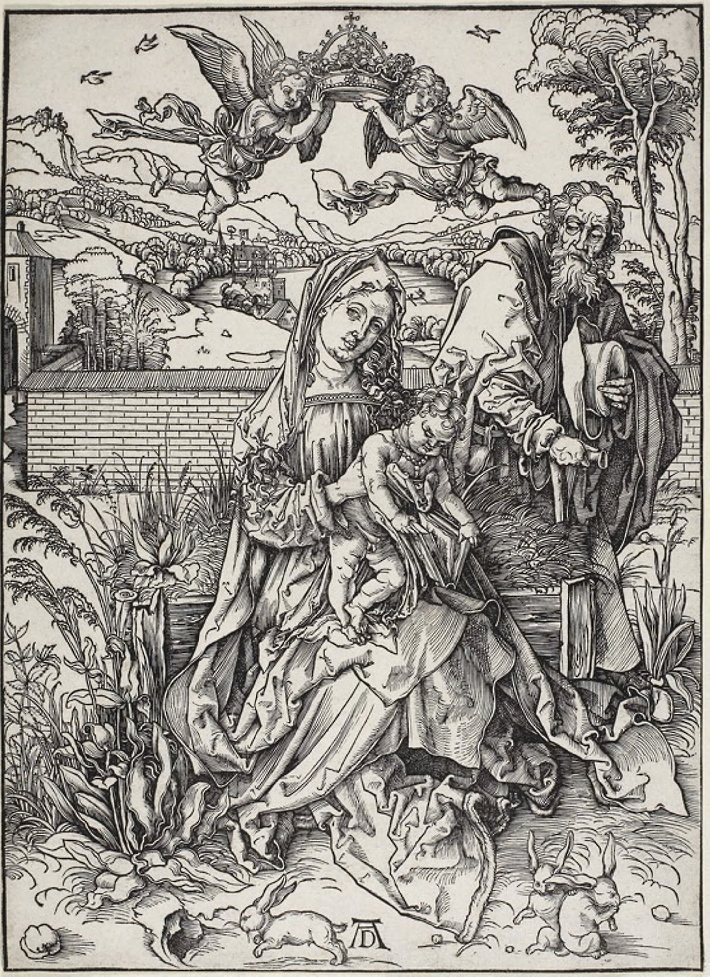 The Holy Family with Three Hares -  Albrecht Dürer,  Poster Print Wall Art