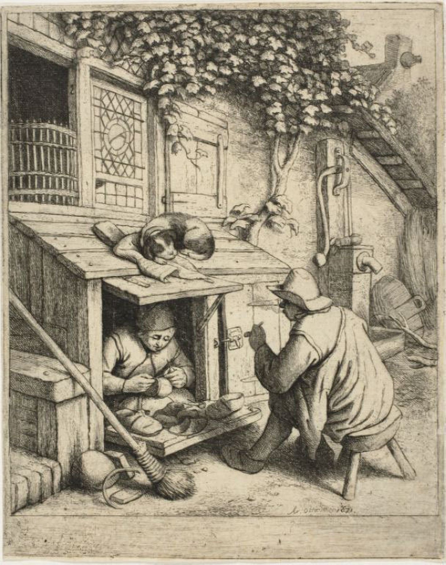 The Cobbler: Adriaen van Ostade, Poster Print Wall Art