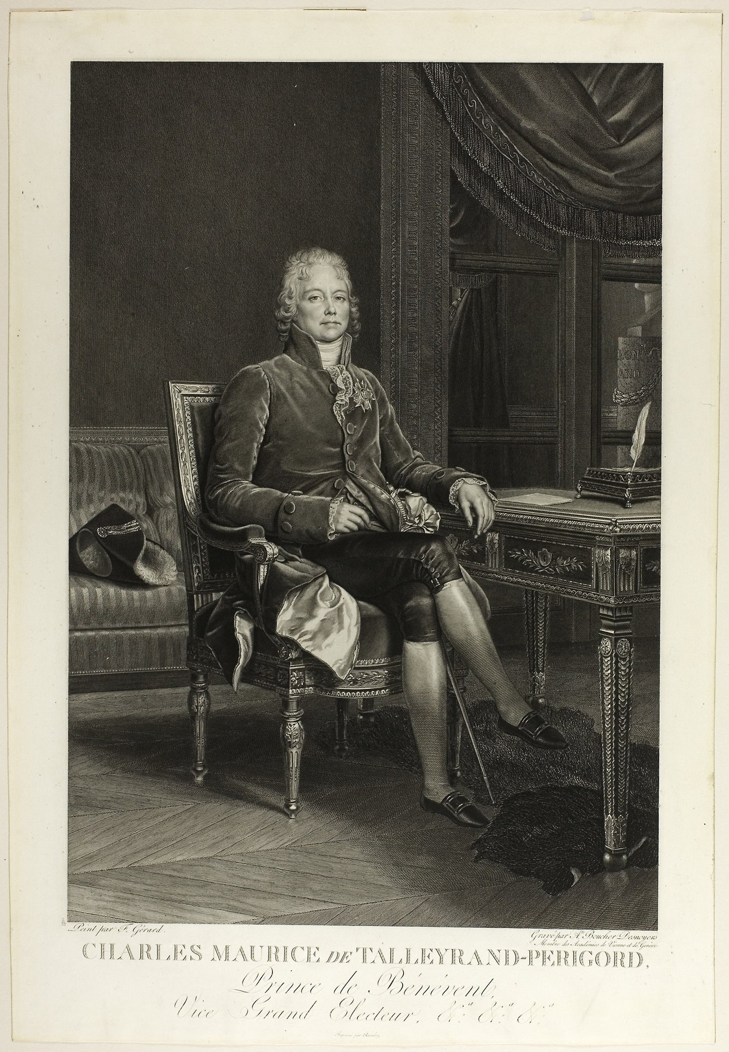 Portrait of Charles Maurice de Talleyrand-Perigord -  Auguste Gaspard Louis Boucher Desnoyers (French, 1779-1857),  Poster Print Wall Art