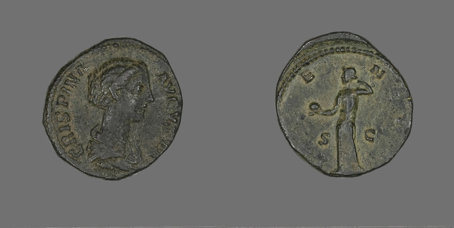 Coin Portraying Empress Crispina -  Roman,  Poster Print Wall Art