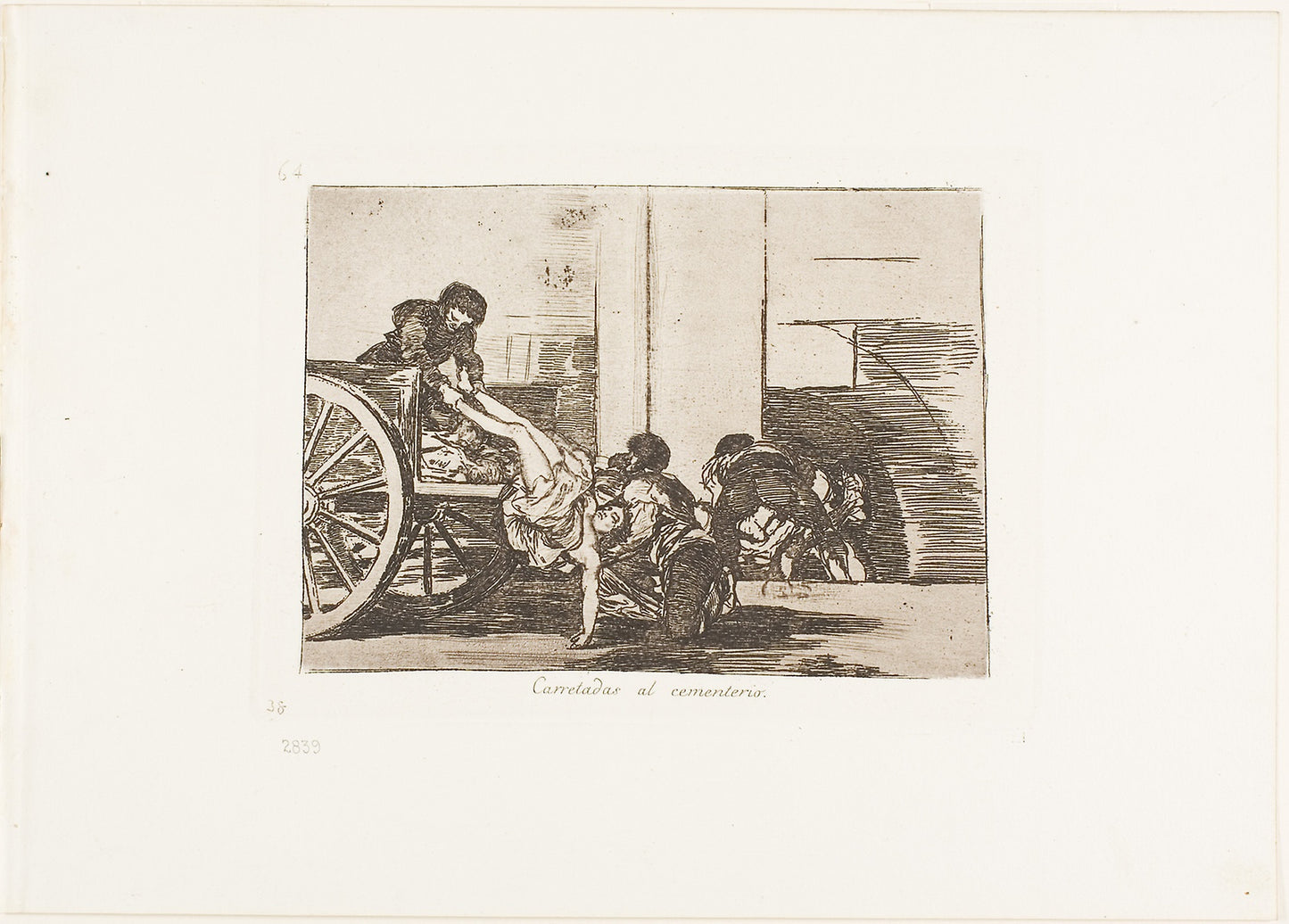 Cartloads to the cemetery, plate 64 from The Disasters of War -  Francisco José de Goya y Lucientes,  Poster Print Wall Art