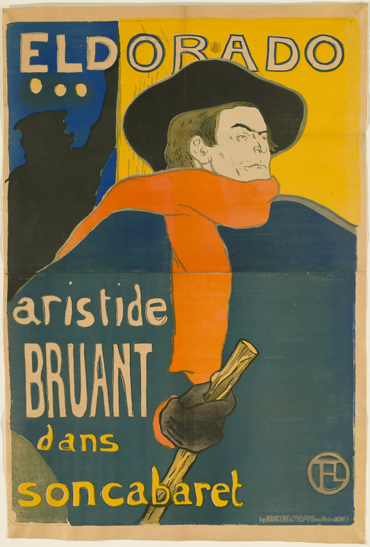 Eldorado: Aristide Bruant: Henri de Toulouse-Lautrec,16x12"(A3) Poster