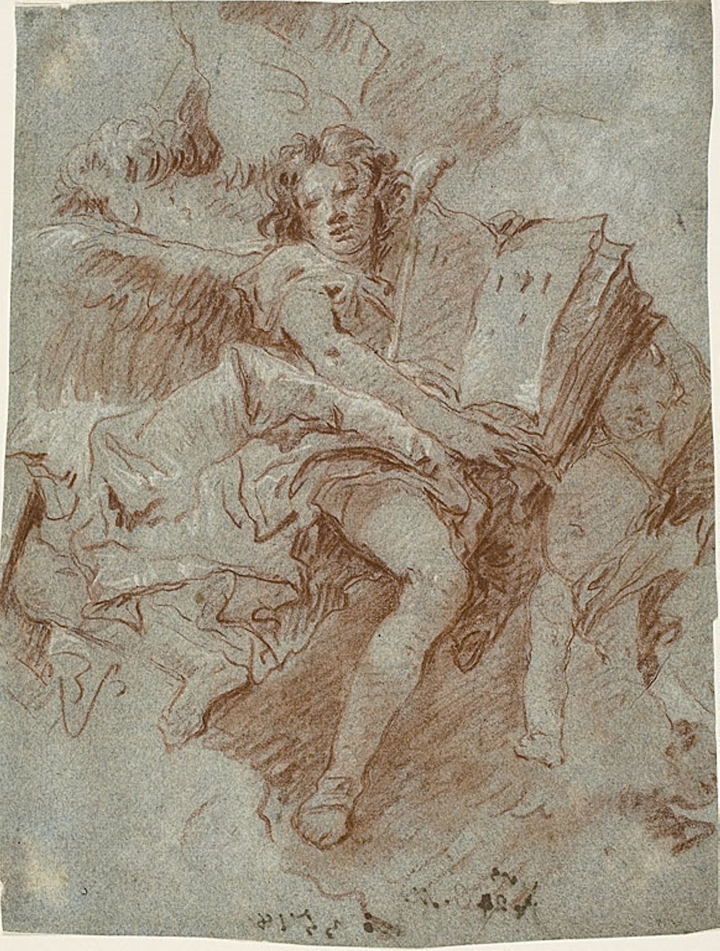 An Angel with a Book -  Giandomenico Tiepolo,  Poster Print Wall Art