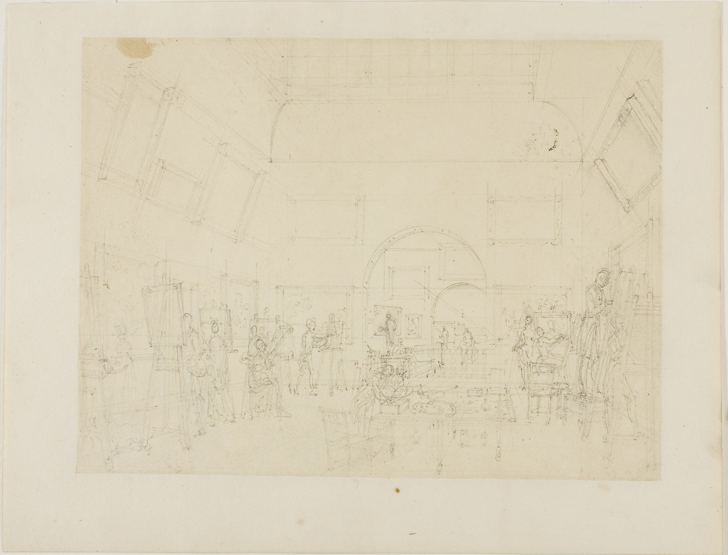 Study for British Institution, Pall Mall, from Microcosm of London -  Augustus Charles Pugin (English, born France, 1762-1832),  Poster Print Wall Art