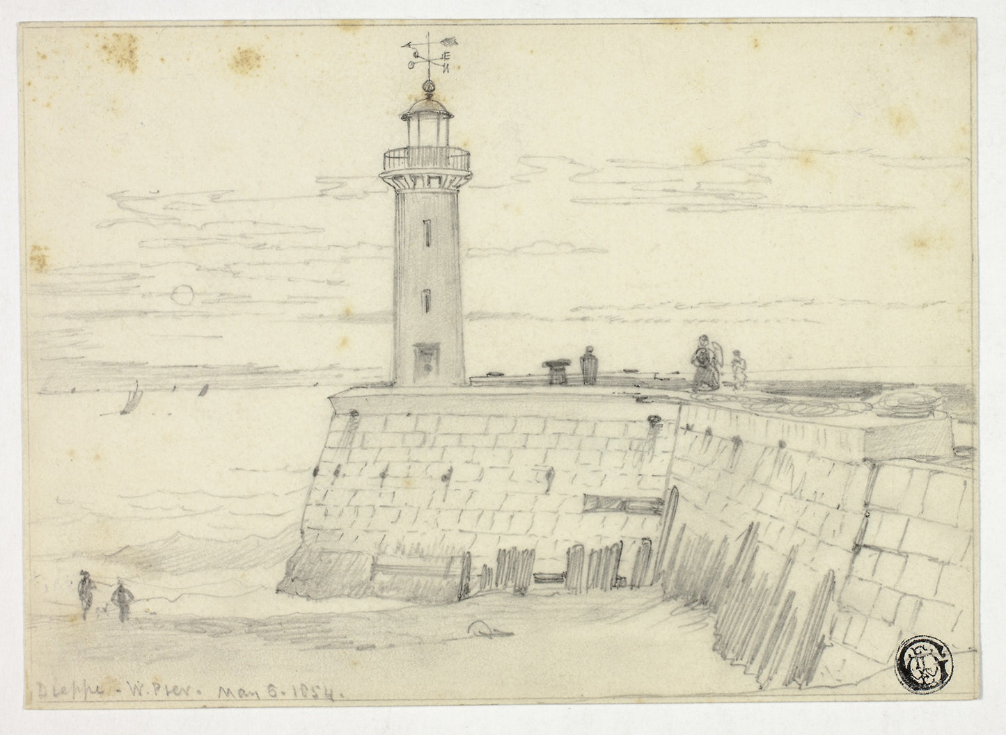 Dieppe, West Pier -  Edward William Cooke,  Poster Print Wall Art