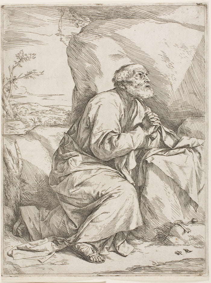 Saint Peter in the Desert: Jusepe de Ribera,16x12