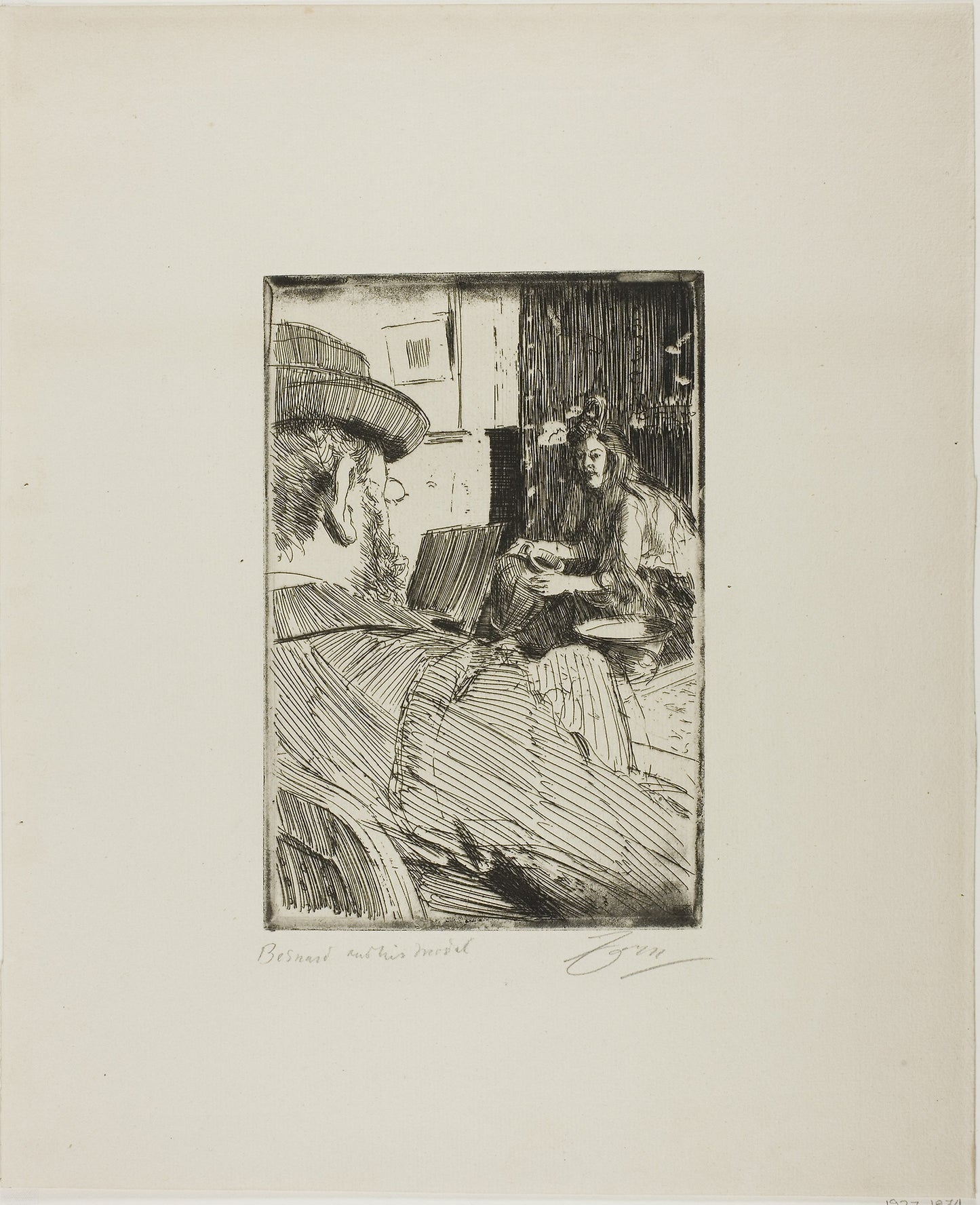 Albert Besnard and His Model -  Anders Zorn,  Poster Print Wall Art