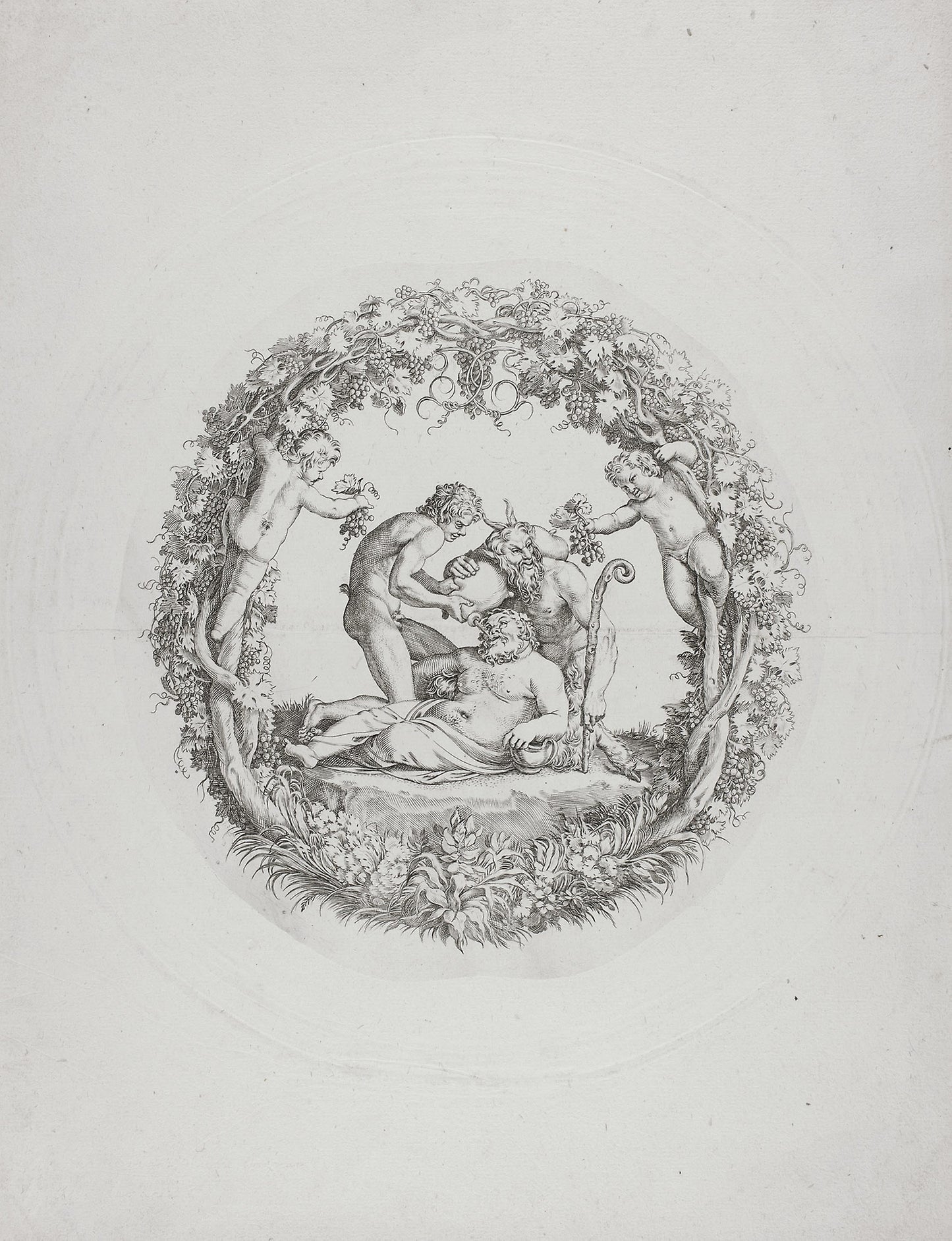 Drunken Silenus (the "Tazza Farnese") -  Annibale Carracci,  Poster Print Wall Art